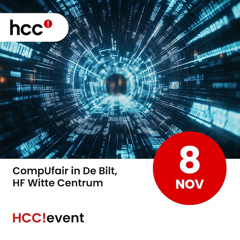 Reclamebanner HCC!event Compufair in de Bilt 8 november